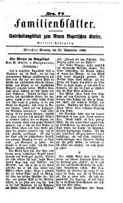 Neuer bayerischer Kurier für Stadt und Land. Familienblätter : Unterhaltungsblatt zum Neuen bayerischen Kurier (Neuer bayerischer Kurier für Stadt und Land) Sonntag 30. September 1866