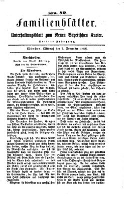 Neuer bayerischer Kurier für Stadt und Land. Familienblätter : Unterhaltungsblatt zum Neuen bayerischen Kurier (Neuer bayerischer Kurier für Stadt und Land) Mittwoch 7. November 1866