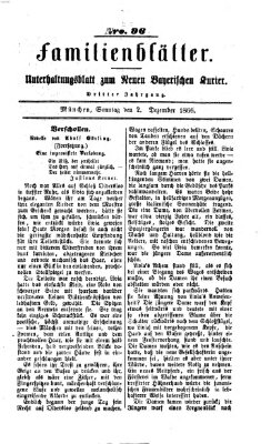 Neuer bayerischer Kurier für Stadt und Land. Familienblätter : Unterhaltungsblatt zum Neuen bayerischen Kurier (Neuer bayerischer Kurier für Stadt und Land) Sonntag 2. Dezember 1866