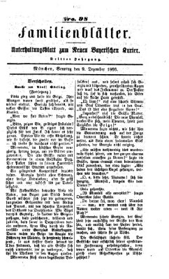 Neuer bayerischer Kurier für Stadt und Land. Familienblätter : Unterhaltungsblatt zum Neuen bayerischen Kurier (Neuer bayerischer Kurier für Stadt und Land) Sonntag 9. Dezember 1866