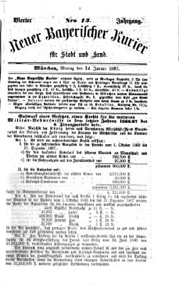 Neuer bayerischer Kurier für Stadt und Land Montag 14. Januar 1867