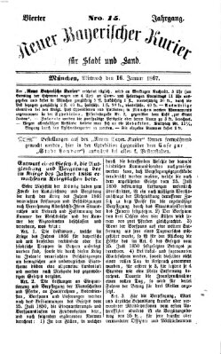 Neuer bayerischer Kurier für Stadt und Land Mittwoch 16. Januar 1867