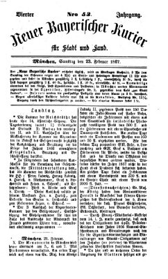 Neuer bayerischer Kurier für Stadt und Land Samstag 23. Februar 1867