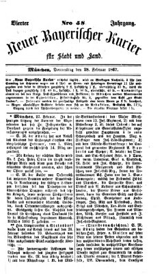 Neuer bayerischer Kurier für Stadt und Land Donnerstag 28. Februar 1867