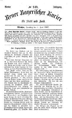 Neuer bayerischer Kurier für Stadt und Land Samstag 1. Juni 1867