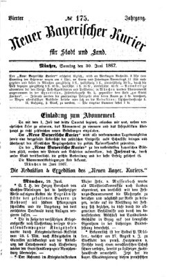 Neuer bayerischer Kurier für Stadt und Land Sonntag 30. Juni 1867