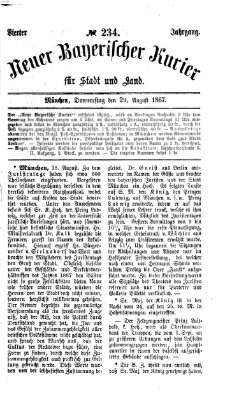 Neuer bayerischer Kurier für Stadt und Land Donnerstag 29. August 1867