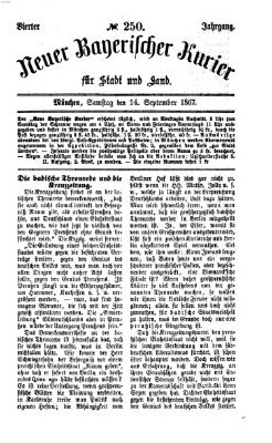 Neuer bayerischer Kurier für Stadt und Land Samstag 14. September 1867