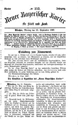 Neuer bayerischer Kurier für Stadt und Land Montag 16. September 1867