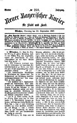 Neuer bayerischer Kurier für Stadt und Land Sonntag 22. September 1867