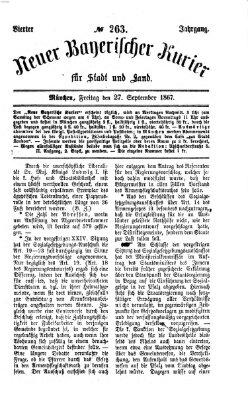 Neuer bayerischer Kurier für Stadt und Land Freitag 27. September 1867