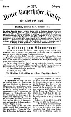 Neuer bayerischer Kurier für Stadt und Land Dienstag 1. Oktober 1867