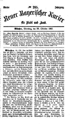 Neuer bayerischer Kurier für Stadt und Land Dienstag 29. Oktober 1867