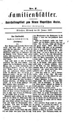 Neuer bayerischer Kurier für Stadt und Land. Familienblätter : Unterhaltungsblatt zum Neuen bayerischen Kurier (Neuer bayerischer Kurier für Stadt und Land) Mittwoch 23. Januar 1867