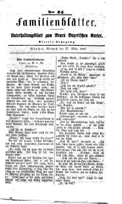 Neuer bayerischer Kurier für Stadt und Land. Familienblätter : Unterhaltungsblatt zum Neuen bayerischen Kurier (Neuer bayerischer Kurier für Stadt und Land) Mittwoch 27. März 1867