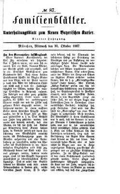 Neuer bayerischer Kurier für Stadt und Land. Familienblätter : Unterhaltungsblatt zum Neuen bayerischen Kurier (Neuer bayerischer Kurier für Stadt und Land) Mittwoch 30. Oktober 1867