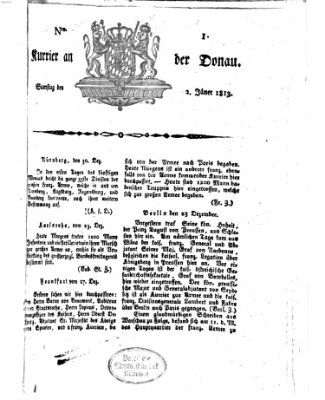 Kourier an der Donau (Donau-Zeitung) Samstag 2. Januar 1813