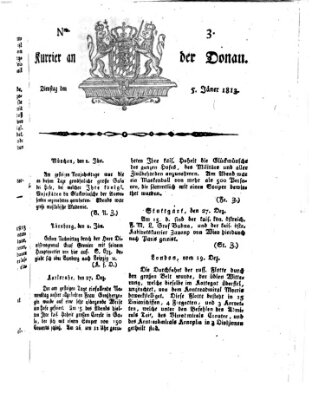 Kourier an der Donau (Donau-Zeitung) Dienstag 5. Januar 1813