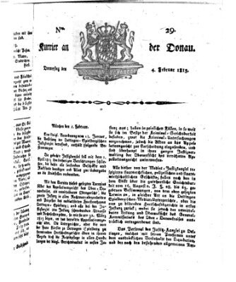 Kourier an der Donau (Donau-Zeitung) Donnerstag 4. Februar 1813