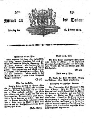 Kourier an der Donau (Donau-Zeitung) Dienstag 16. Februar 1813