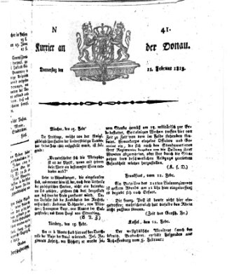 Kourier an der Donau (Donau-Zeitung) Donnerstag 18. Februar 1813