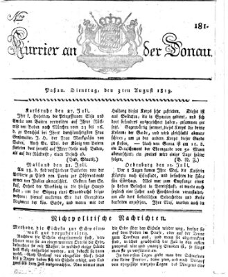 Kourier an der Donau (Donau-Zeitung) Dienstag 3. August 1813