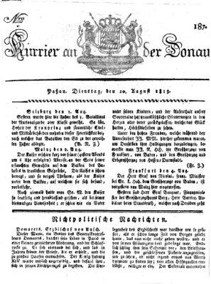 Kourier an der Donau (Donau-Zeitung) Dienstag 10. August 1813