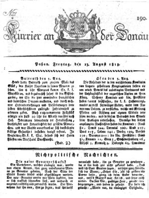 Kourier an der Donau (Donau-Zeitung) Freitag 13. August 1813