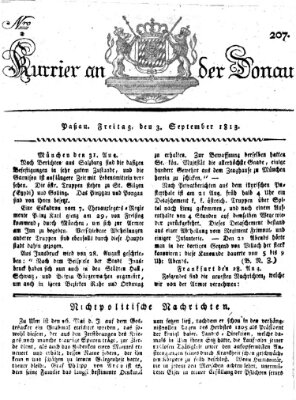 Kourier an der Donau (Donau-Zeitung) Freitag 3. September 1813