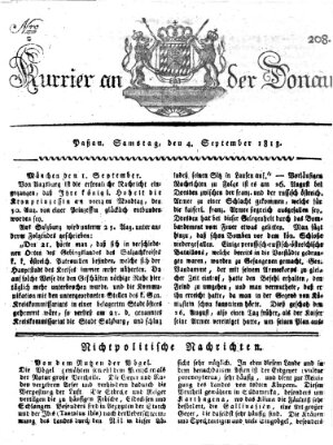 Kourier an der Donau (Donau-Zeitung) Samstag 4. September 1813