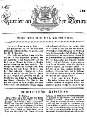 Kourier an der Donau (Donau-Zeitung) Donnerstag 9. September 1813