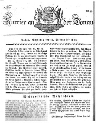 Kourier an der Donau (Donau-Zeitung) Samstag 11. September 1813