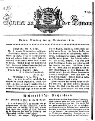 Kourier an der Donau (Donau-Zeitung) Montag 13. September 1813