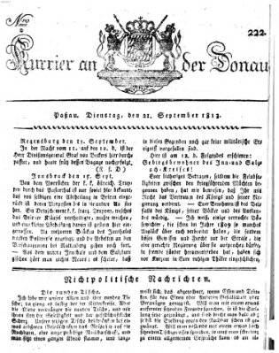 Kourier an der Donau (Donau-Zeitung) Dienstag 21. September 1813