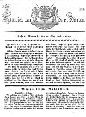 Kourier an der Donau (Donau-Zeitung) Mittwoch 22. September 1813