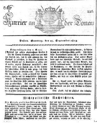 Kourier an der Donau (Donau-Zeitung) Samstag 25. September 1813