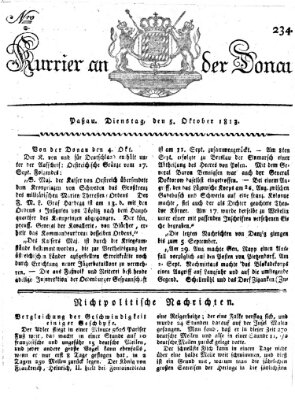 Kourier an der Donau (Donau-Zeitung) Dienstag 5. Oktober 1813