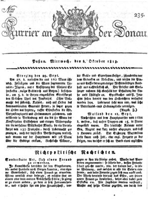 Kourier an der Donau (Donau-Zeitung) Mittwoch 6. Oktober 1813