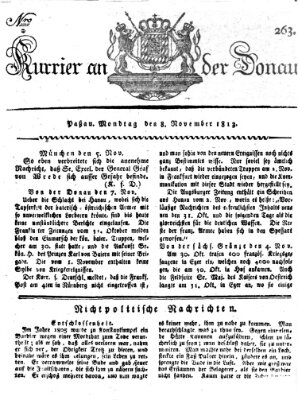 Kourier an der Donau (Donau-Zeitung) Montag 8. November 1813