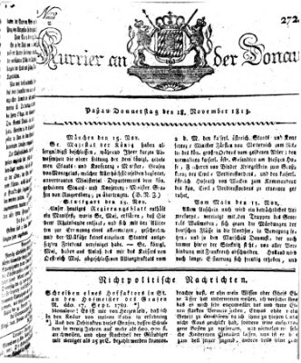 Kourier an der Donau (Donau-Zeitung) Donnerstag 18. November 1813