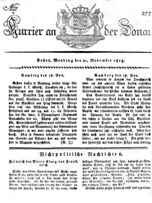 Kourier an der Donau (Donau-Zeitung) Montag 22. November 1813