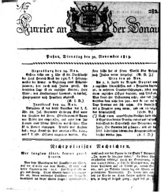 Kourier an der Donau (Donau-Zeitung) Dienstag 30. November 1813