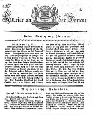 Kourier an der Donau (Donau-Zeitung) Montag 3. Januar 1814