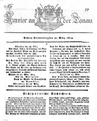 Kourier an der Donau (Donau-Zeitung) Donnerstag 31. März 1814