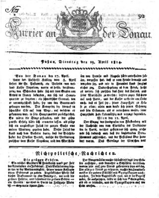 Kourier an der Donau (Donau-Zeitung) Dienstag 19. April 1814