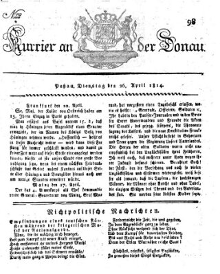 Kourier an der Donau (Donau-Zeitung) Dienstag 26. April 1814