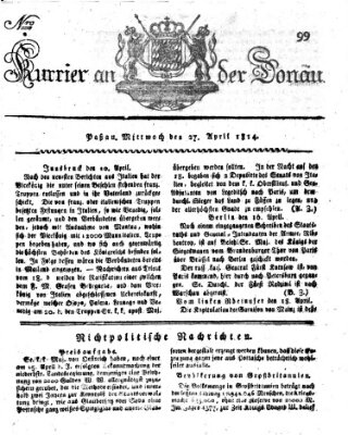 Kourier an der Donau (Donau-Zeitung) Mittwoch 27. April 1814