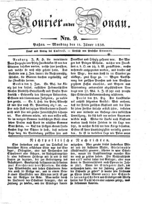 Kourier an der Donau (Donau-Zeitung) Montag 11. Januar 1830