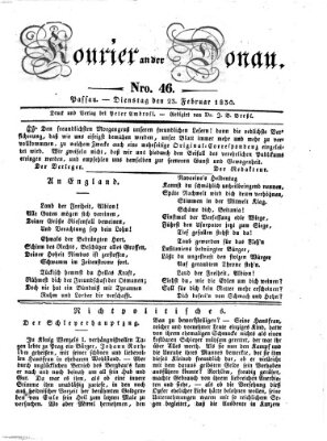 Kourier an der Donau (Donau-Zeitung) Dienstag 23. Februar 1830