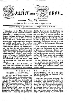 Kourier an der Donau (Donau-Zeitung) Donnerstag 1. April 1830